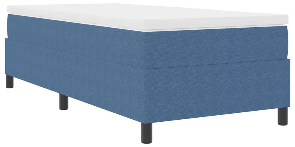 vidaXL Κρεβάτι με ελατήρια Μπλέ, Λευκό 193 x 90 x 60 εκ. Βελούδο