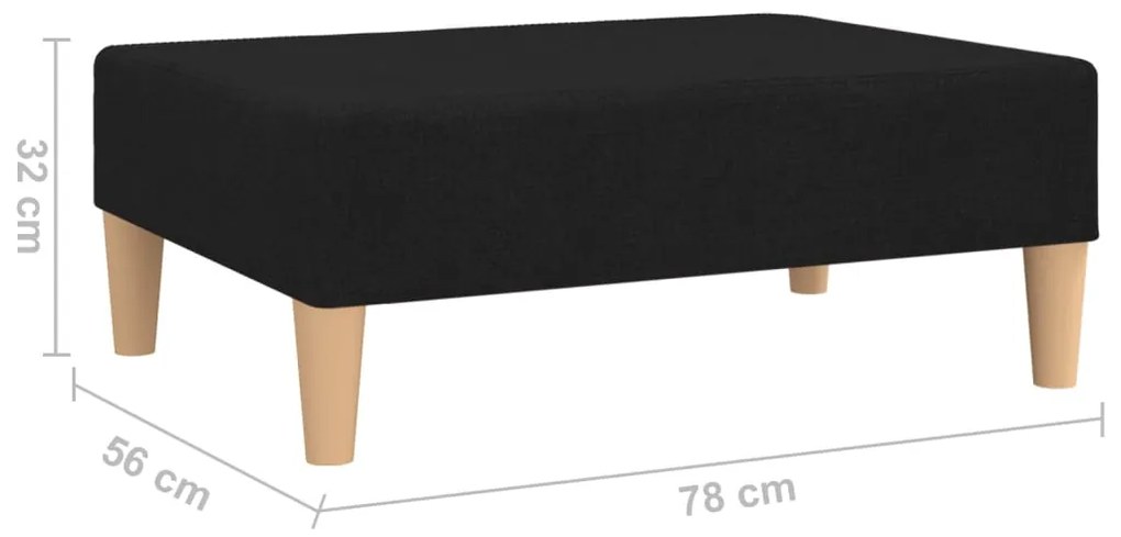 vidaXL Σκαμπό/Υποπόδιο Μαύρο 78 x 56 x 32 εκ. Υφασμάτινο