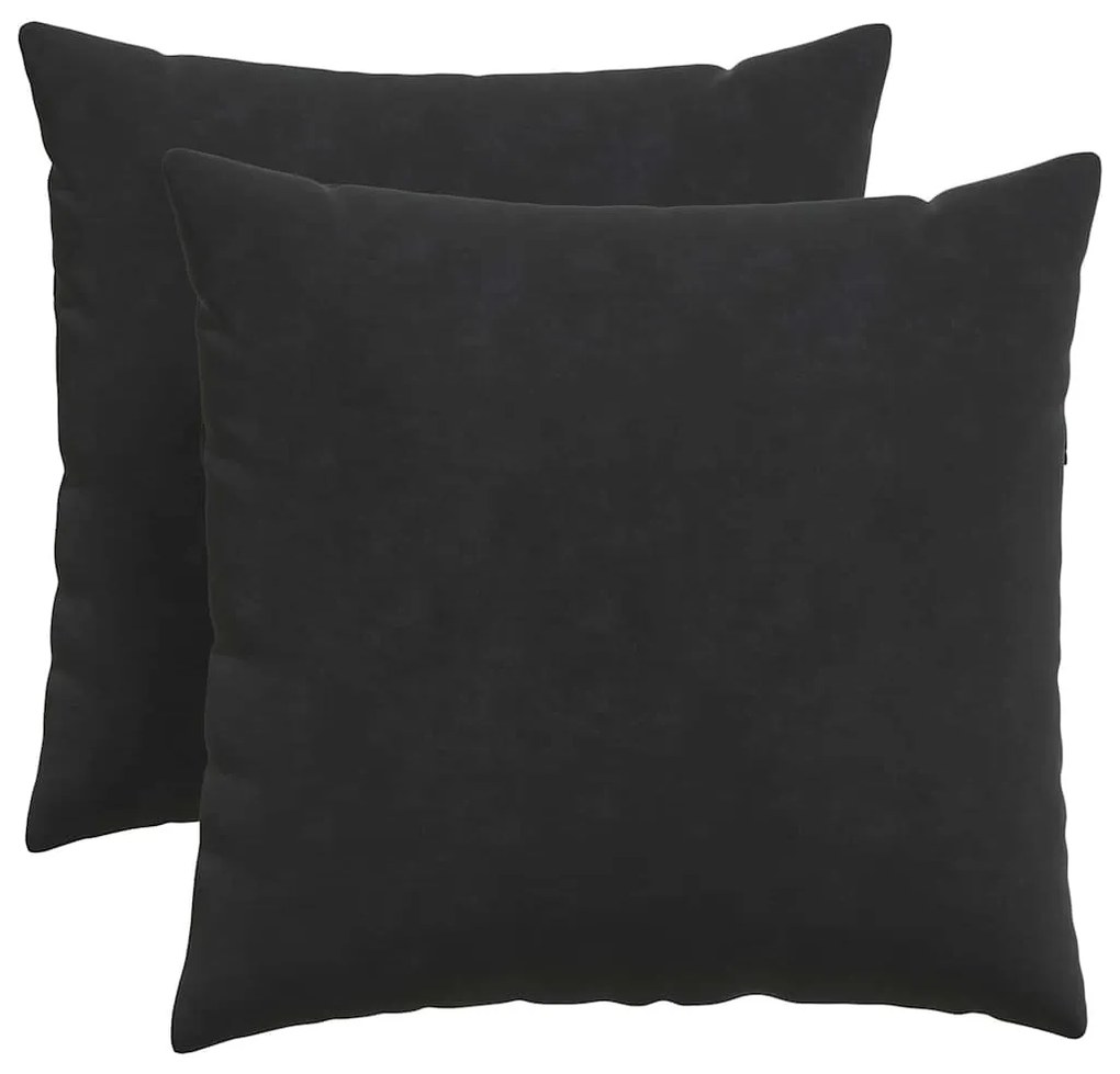 vidaXL Μαξιλάρι Καναπέ 2 pcs Μαύρο 50 x 50 cm Υφασμάτινο Κορντουρά