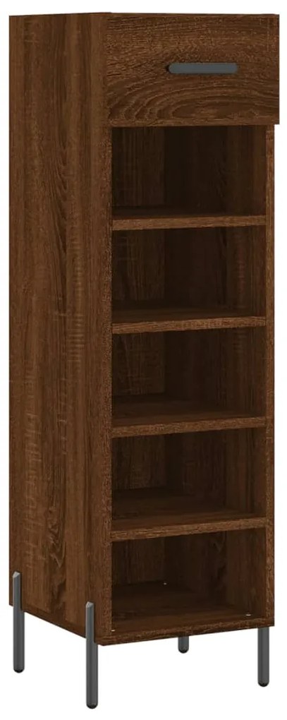 vidaXL Παπουτσοθήκη Καπνιστή Δρυς 30x35x105 εκ. από Επεξεργασμένο Ξύλο