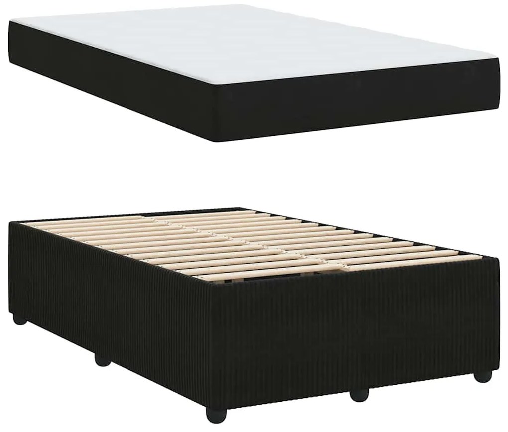 vidaXL Σκελετός κρεβατιού με στρώμα Μαύρο 120 x 200 cm Βελούδο