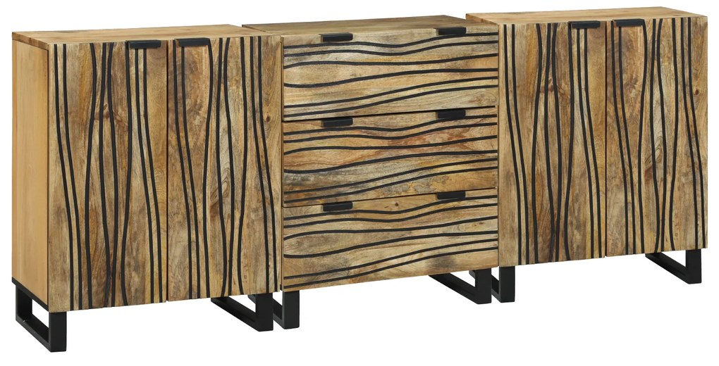 vidaXL Σετ Επίπλων Μπάνιου με συρτάρι 3 pcs Καφέ 180 x 33 x 75 εκ.