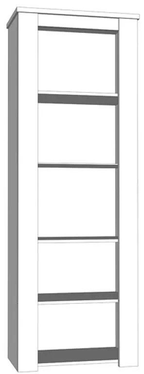 Βιτρίνα Kent VS Γκρί Δρύς - Λευκός Δρύς 68x36x195 εκ. 68x36x195 εκ.