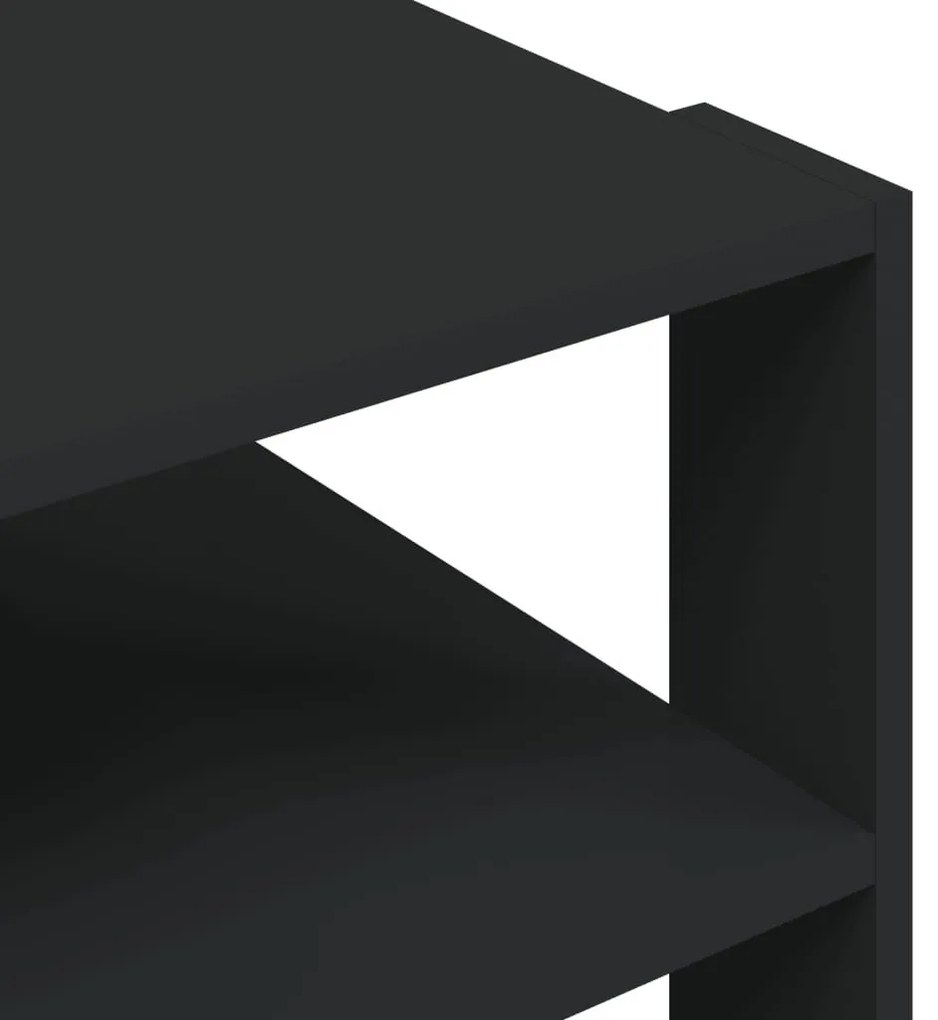 Τραπεζάκι Σαλονιού Μαύρο 59,5x59,5x40 εκ. από Επεξεργ. Ξύλο - Μαύρο