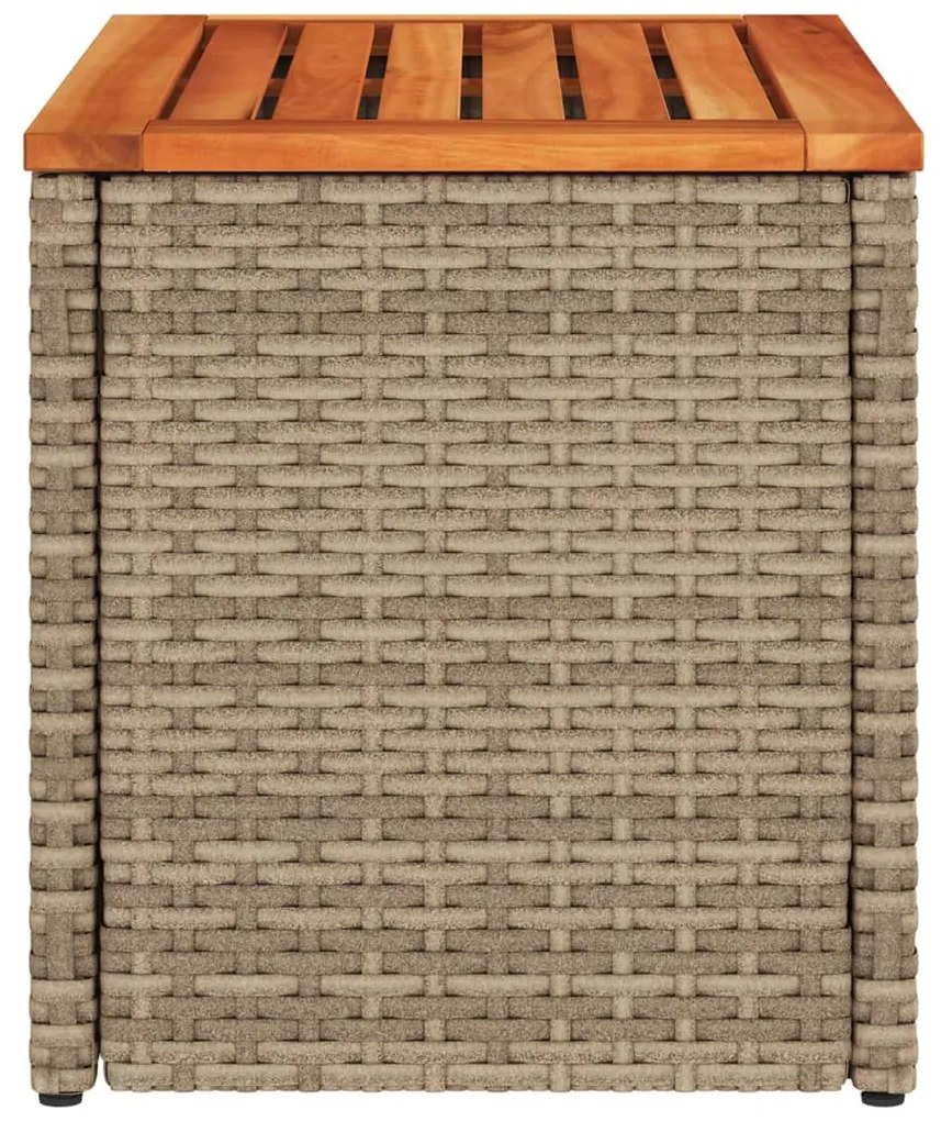 vidaXL Τραπεζάκια Κήπου 2 τεμ. Μπεζ 55x34x37εκ. Συνθ.Ρατάν/Μασίφ Ξύλο