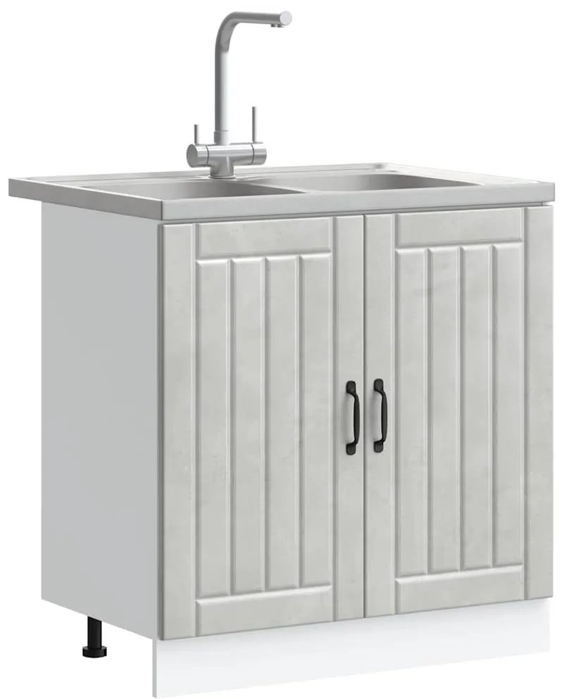 vidaXL Ντουλάπα Κουζίνας με αποθήκευση 2 pcs Γκρι 80 x 46 x 81.5 εκ