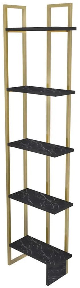 Ραφιέρα Δαπέδου Alice 322RTC1178 45,2x21,6x180cm Marble Effect Black-Gold