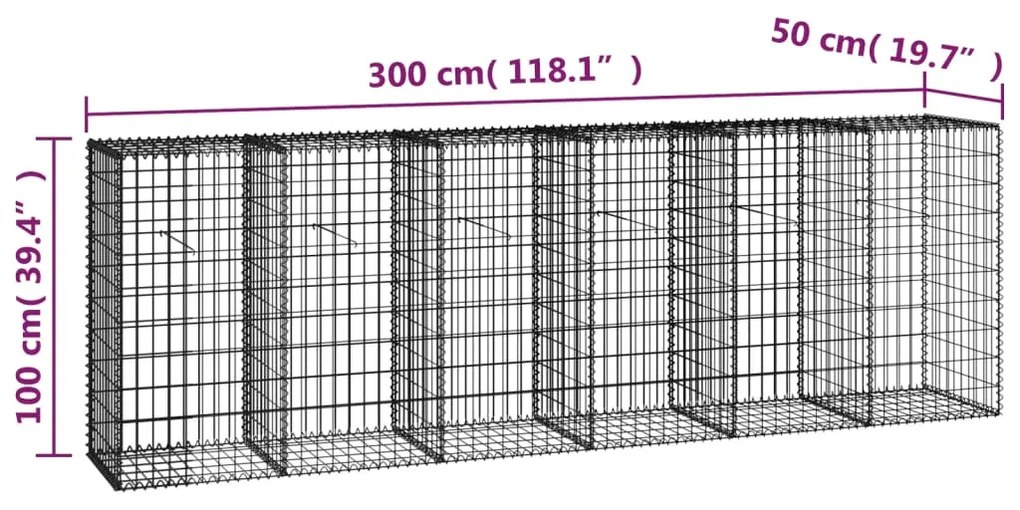 ΣΥΡΜΑΤΟΚΙΒΩΤΙΟ ΤΟΙΧΟΣ 300X50X100 ΕΚ. ΓΑΛΒΑΝ.ΧΑΛΥΒΑΣ + ΚΑΛΥΜΜΑΤΑ 143592