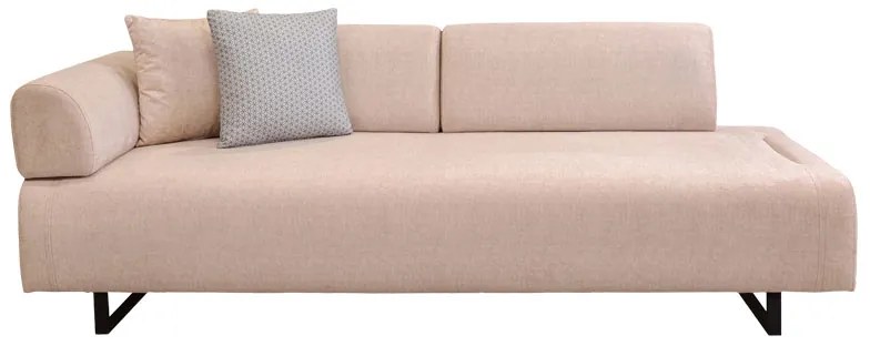 Καναπές κρεβάτι 3θέσιος με βοηθητικό τραπέζι PWF-0595 pakoworld ύφασμα μπεζ 220x90x80εκ - Ύφασμα - 071-001346