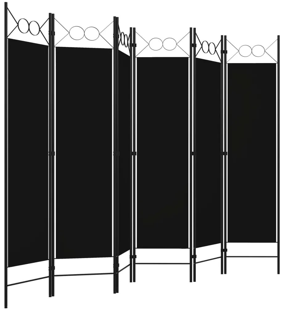 vidaXL Διαχωριστικό Δωματίου με 6 Πάνελ Μαύρο 240 x 180 εκ.