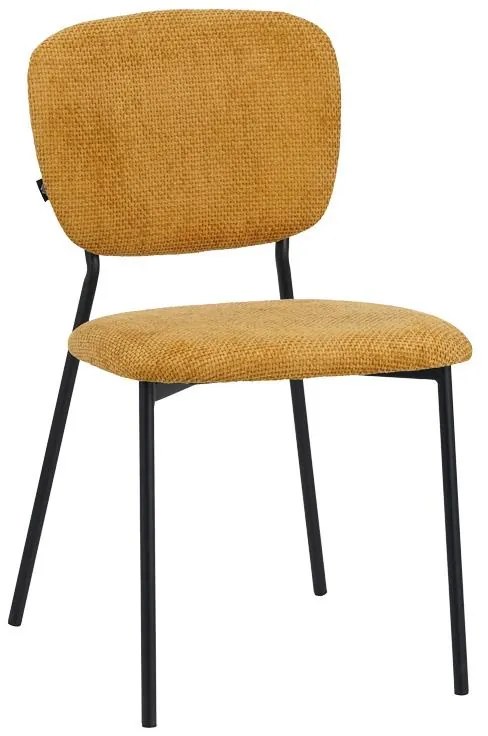 Καρέκλα Cathair με ύφασμα μπουκλέ μουσταρδί και μαύρα μεταλλικά πόδια 48x53x82 εκ. 4αδα 48x53x82 εκ.