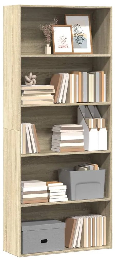 vidaXL Βιβλιοθήκη Sonoma Δρυς 80 x 30 x 189 εκ. Επεξεργασμένο Ξύλο