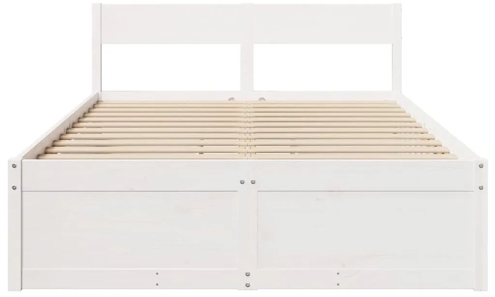 vidaXL Σκελετός Κρεβ. Χωρίς Στρώμα Λευκό 120x190 εκ Μασίφ Πεύκο