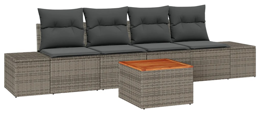 vidaXL Σετ Καναπέ Κήπου 5 pcs Γκρι 55 x 55 x 37 εκ