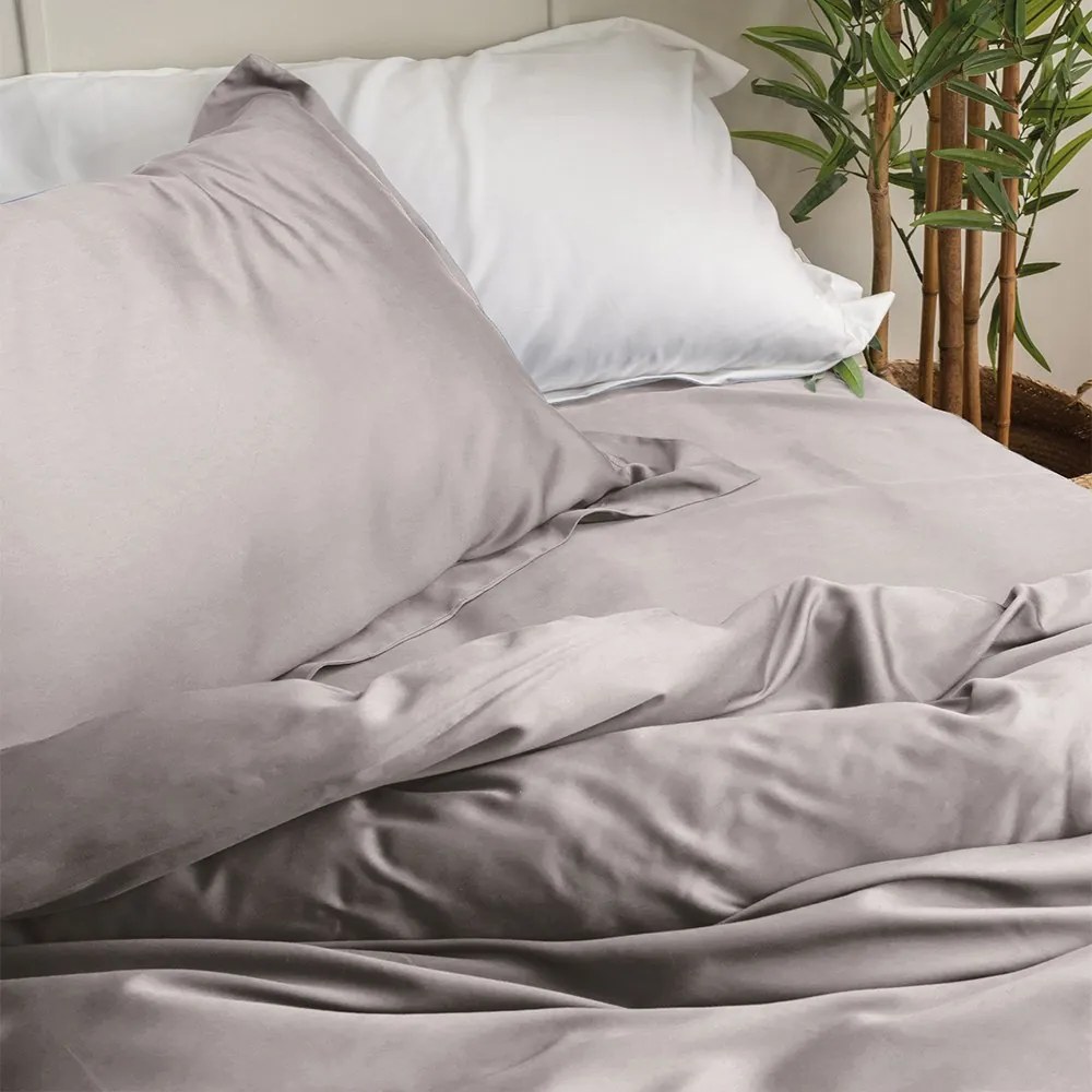 Σεντόνια Natural (Σετ 4τμχ) Grey Palamaiki Υπέρδιπλo 250x270cm Bamboo