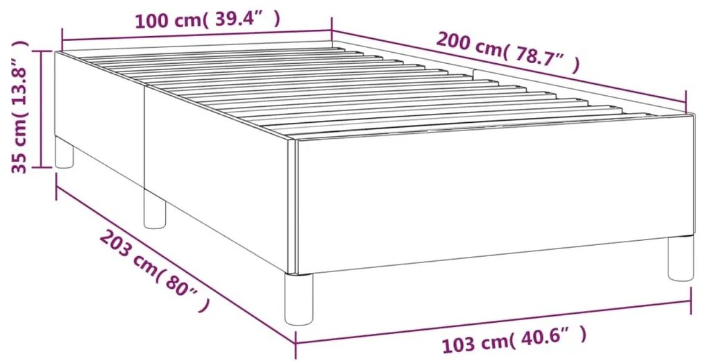 Σκελετός Κρεβατιού Χωρίς Στρώμα Taupe 100 x 200 εκ. Υφασμάτινο - Μπεζ-Γκρι