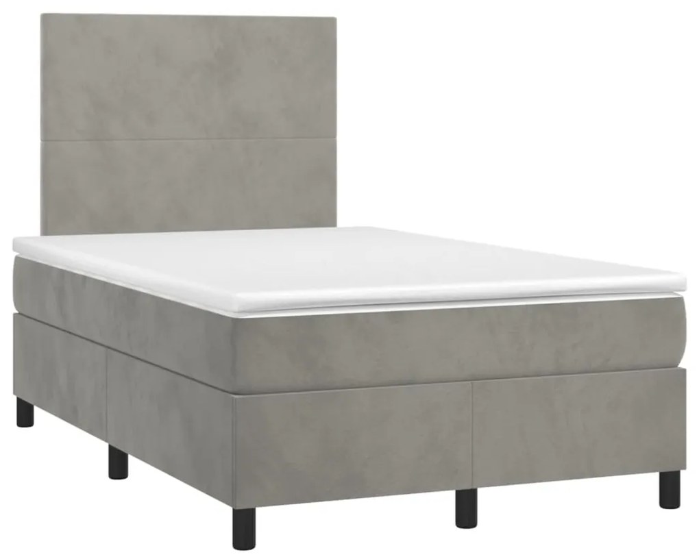 ΚΡΕΒΑΤΙ BOXSPRING ΜΕ ΣΤΡΩΜΑ ΑΝΟΙΧΤΟ ΓΚΡΙ 120X190 ΕΚ. ΒΕΛΟΥΔΙΝΟ 3269983