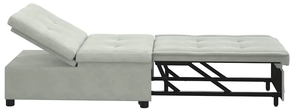 vidaXL Καναπές-Κρεβάτι Ανοιχτό γκρι 67 x 194 x 38 εκ Βελούδο
