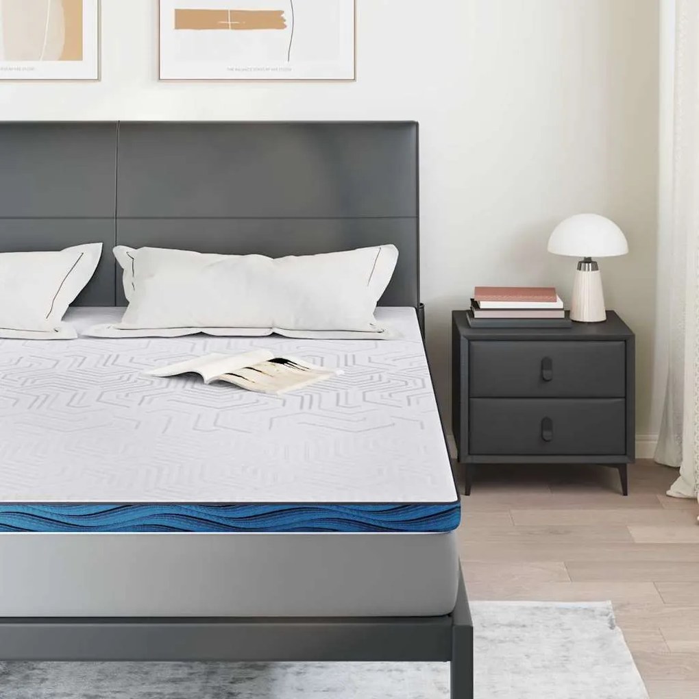 vidaXL Στρώματα Λευκό και μπλε 180 x 200 cm Αφρός μνήμης τζελ