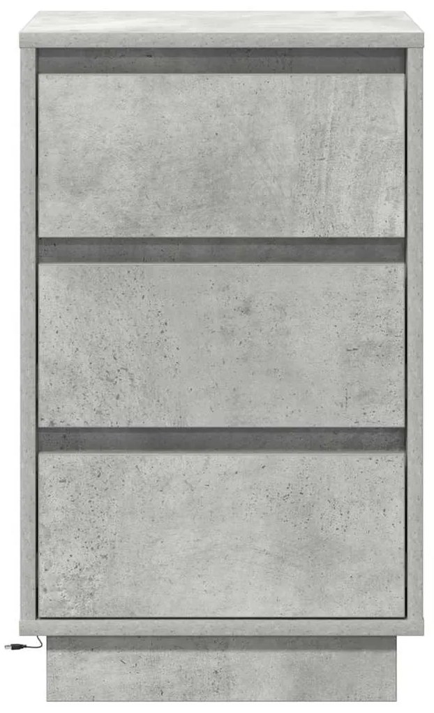 vidaXL Κομοδίνο Σκυρόδεμα Γκρι 39 x 34,5 x 65 εκ. Επεξεργασμένο ξύλο