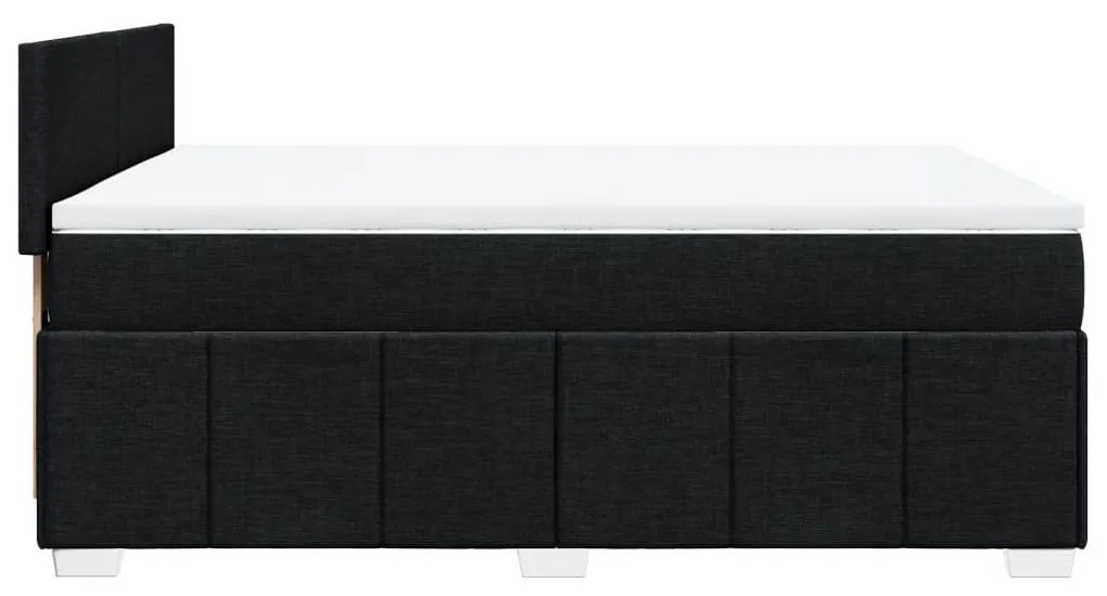 vidaXL Κρεβάτι Boxspring με Στρώμα Μαύρο 140x200 εκ. Υφασμάτινο