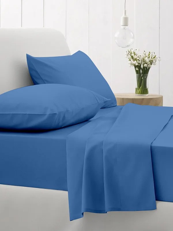 Σεντόνια Διπλά 200x270 Σετ 4 Τεμ. Sunshine Home Cotton Feelings 104 Blue