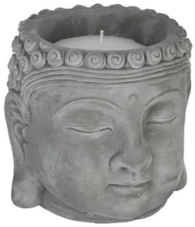 Βούδας Διακοσμητικός Με Κερί Citronella 07.155302 13,5X13cm Grey Κεραμικό
