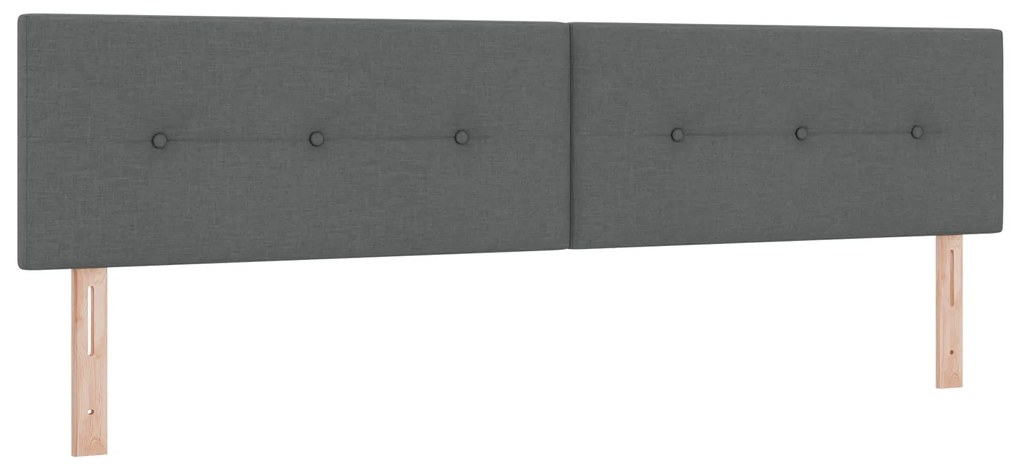 vidaXL Κρεβάτι Box Spring Σκούρο Γκρι με Στρώμα, 200x200 εκ, Ύφασμα