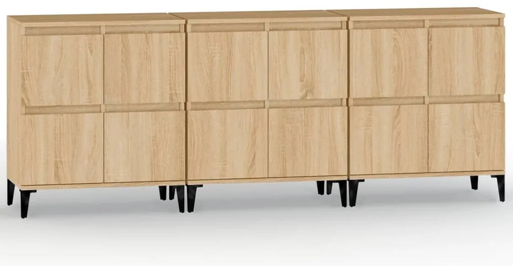 vidaXL Ντουλάπια 3 τεμ. Sonoma Δρυς 60x35x70 εκ. Επεξεργασμένο Ξύλο
