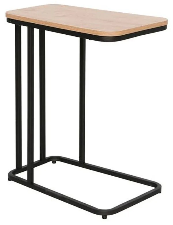 LAMDA SIDE TABLE ΦΥΣΙΚΟ ΜΑΥΡΟ 50x32xH60cm