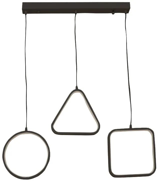 Φωτιστικό οροφής τρίφωτο PWL-0990 LED 60W μαύρο 70x10x100εκ 70x10x100 εκ.