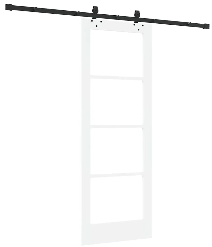 vidaXL Συρόμενη Πόρτα Λευκό 73.5 x 198.5 εκ. Ξύλο και μέταλλο