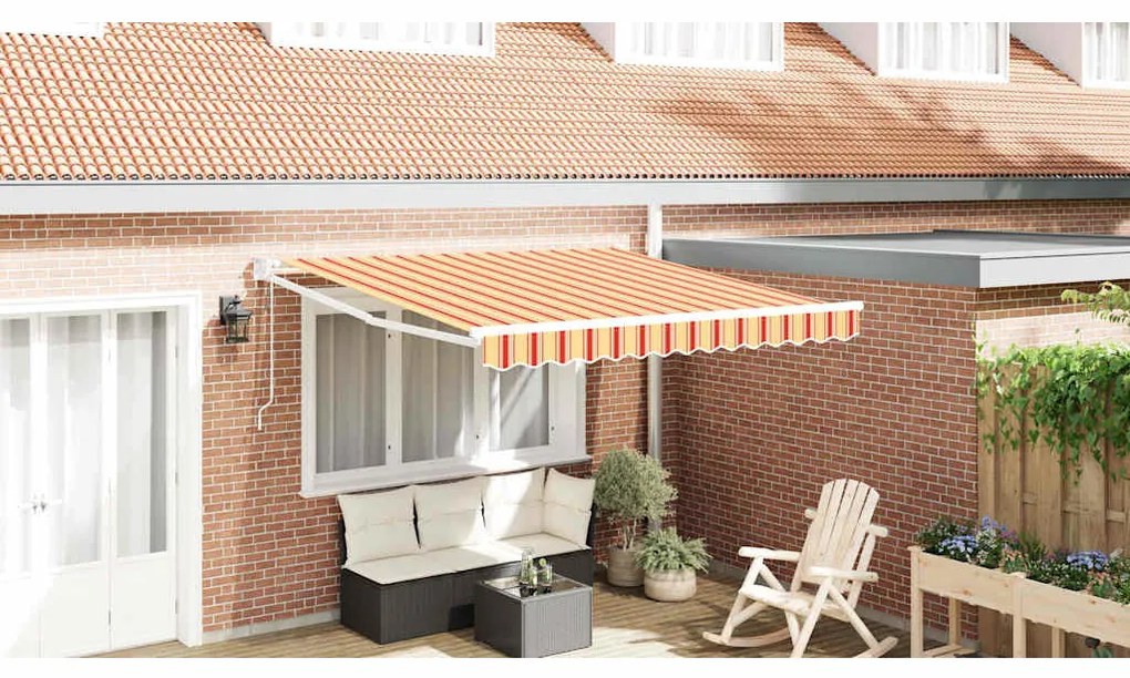 vidaXL Σκηνίτσα Αναδιπλούμενη Striped Κίτρινο, Πορτοκαλί. 300 x 250 εκ