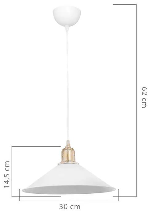 Φωτιστικό οροφής PWL-0964 pakoworld Ε27 λευκό-bronze antique Φ30x62εκ