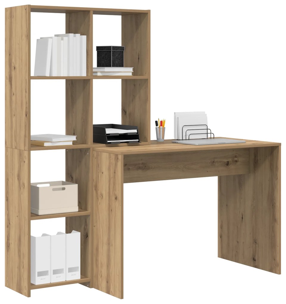 vidaXL Γραφείο artisan δρυς 138.5 x 55 x 143 εκ Επεξεργασμένο ξύλο