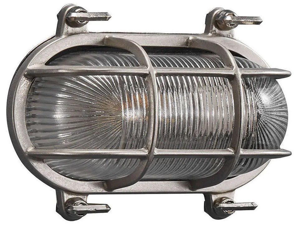 Φωτιστικό Τοίχου Helford 49031055 19x12,5cm 1xE27 12,5W IP64 Nickel Nordlux Brass,Glass