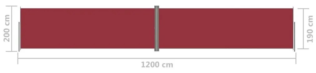 Σκίαστρο Πλαϊνό Συρόμενο Κόκκινο 200 x 1200 εκ. - Κόκκινο
