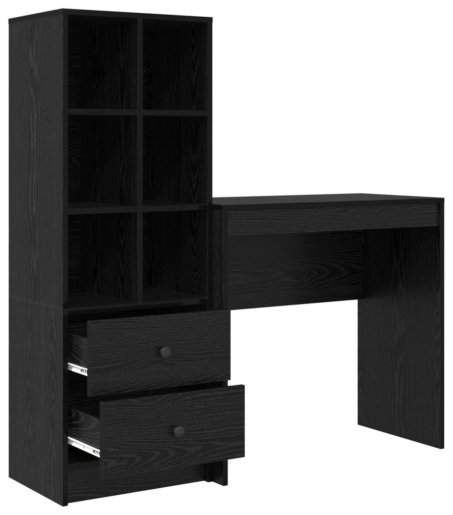 vidaXL Γραφείο με αποθηκευτικό χώρο 2 pcs Μαύρη δρυς 80 x 40 x 76 εκ.