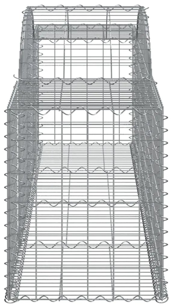 vidaXL Συρματοκιβώτια Τοξωτά 2 τεμ. 300x50x60/80 εκ. Γαλβαν. Ατσάλι