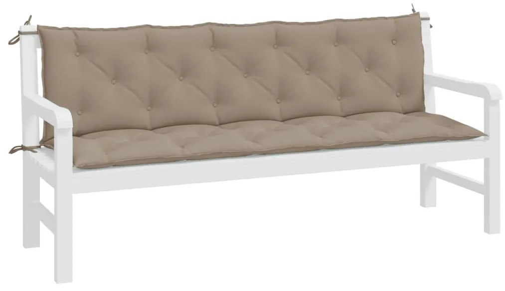 vidaXL Μαξιλάρια Πάγκου Κήπου 2 τεμ. Taupe 180x50x7cm Ύφασμα Oxford