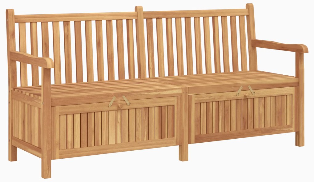 vidaXL Πάγκος Αποθήκευσης Κήπου Καφέ 228 x 60 x 90 εκ Μασίφ ξύλο teak