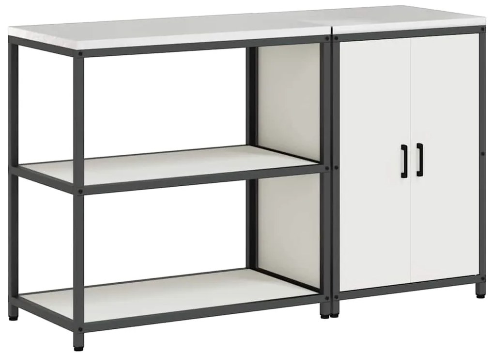 vidaXL Σετ Αποθήκευσης Κουζίνας 2 pcs Λευκό Ψυχρής έλασης χάλυβας