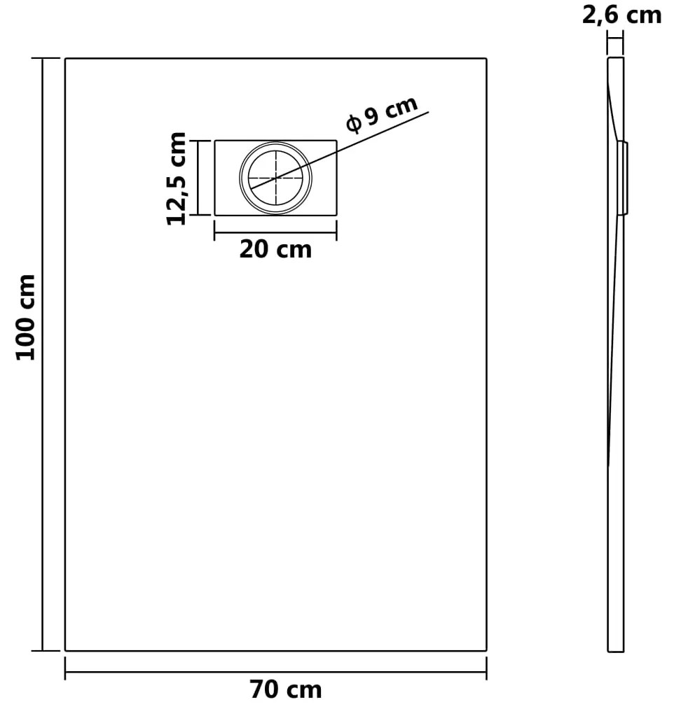 ΒΑΣΗ ΝΤΟΥΖΙΕΡΑΣ ΜΑΥΡΗ 100 X 70 ΕΚ. ΑΠΟ SMC 144780