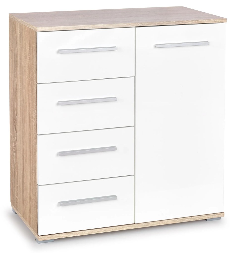 LIMA KM-2 chest, color: sonoma oak / white DIOMMI V-PL-LIMA-KM2-BIAŁY/SONOMA