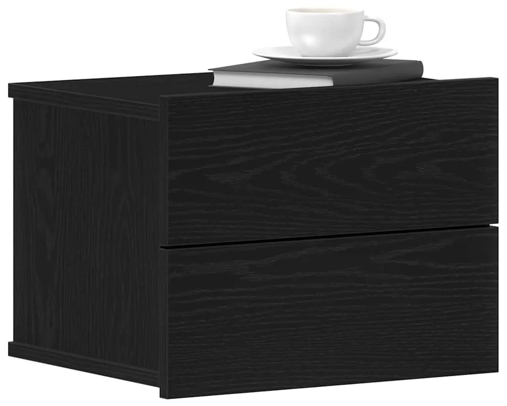 vidaXL Κομοδίνο Μαύρη δρυς 40 x 30 x 30 εκ Επεξεργασμένο ξύλο