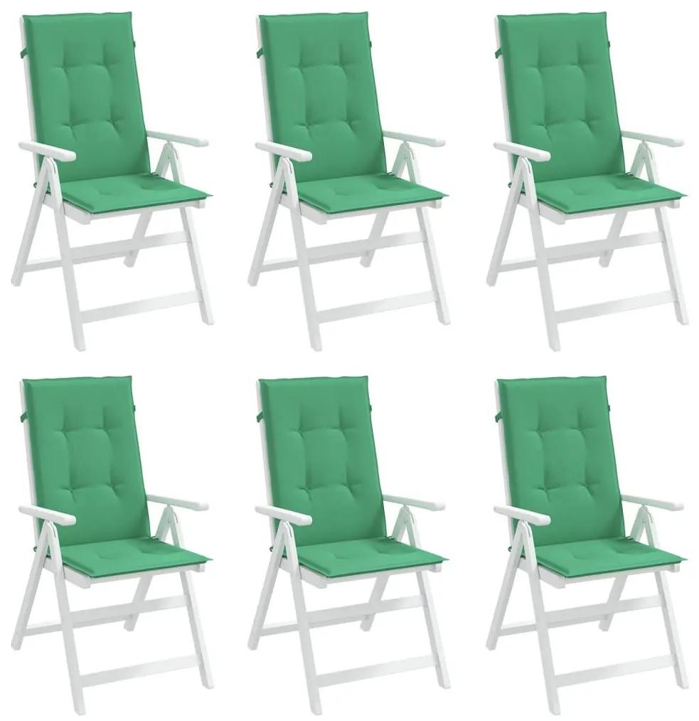 Μαξιλάρια Καρέκλας Κήπου με Πλάτη 6 τεμ. Πράσινα 120x50x3 εκ. - Πράσινο