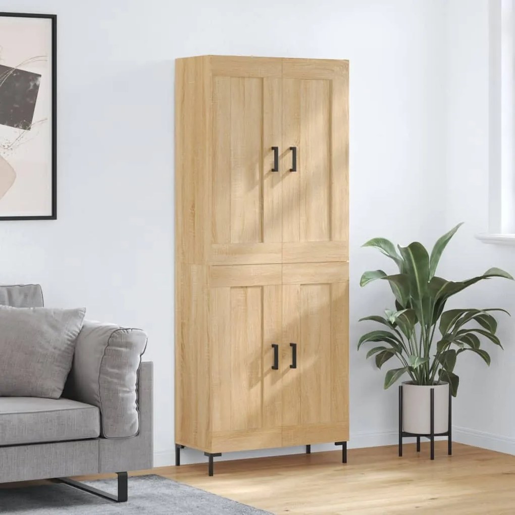 vidaXL Ντουλάπι Sonoma δρυς 69,5 x 34 x 180 εκ. από Επεξεργασμένο Ξύλο