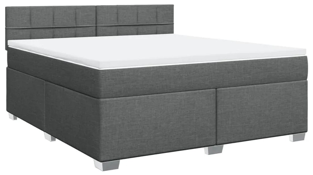 ΚΡΕΒΑΤΙ BOXSPRING ΜΕ ΣΤΡΩΜΑ ΣΚΟΥΡΟ ΓΚΡΙ 180X200 ΕΚ ΥΦΑΣΜΑΤΙΝ 3285968