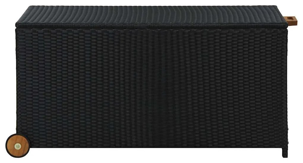 vidaXL Κουτί Αποθήκευσης Κήπου Μαύρο 120x65x61 εκ. Συνθετικό Ρατάν