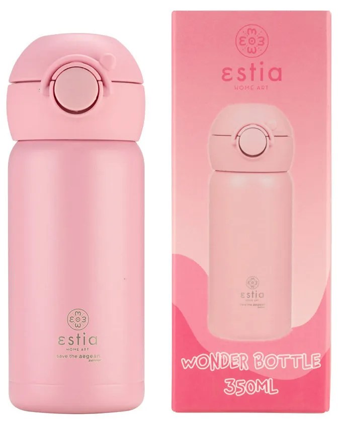 ΘΕΡΜΟΣ ΠΑΙΔΙΚΟ WONDER BOTTLE SAVE THE AEGEAN 350ml CANDY PINK ESTIA 01-23515